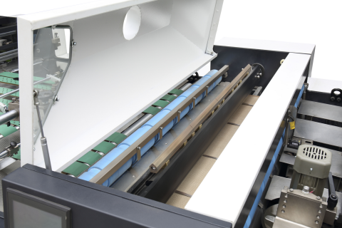 Automatic Pre-coated Film Laminating Machine Electromagnetic Oil Heating Hot Knife Cutting System High Speed Production